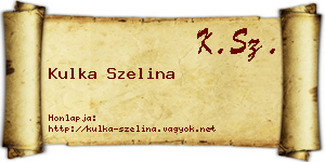 Kulka Szelina névjegykártya